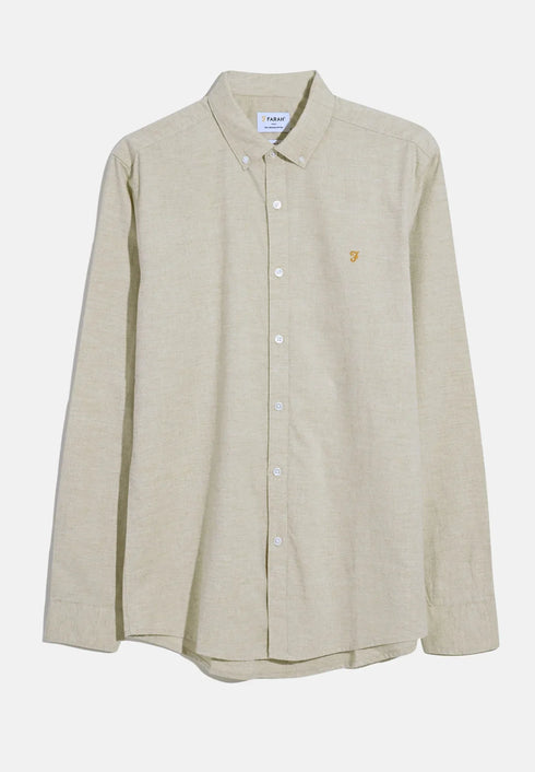 Farah Steen L/S B/D Casual Shirt Hazelnut